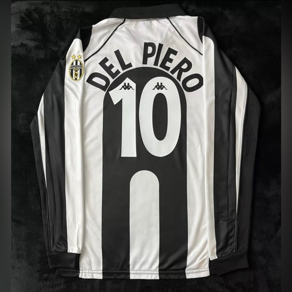 Del Piero #10 Longsleeve Juventus Retro 1997/1998 Home Soccer Jersey